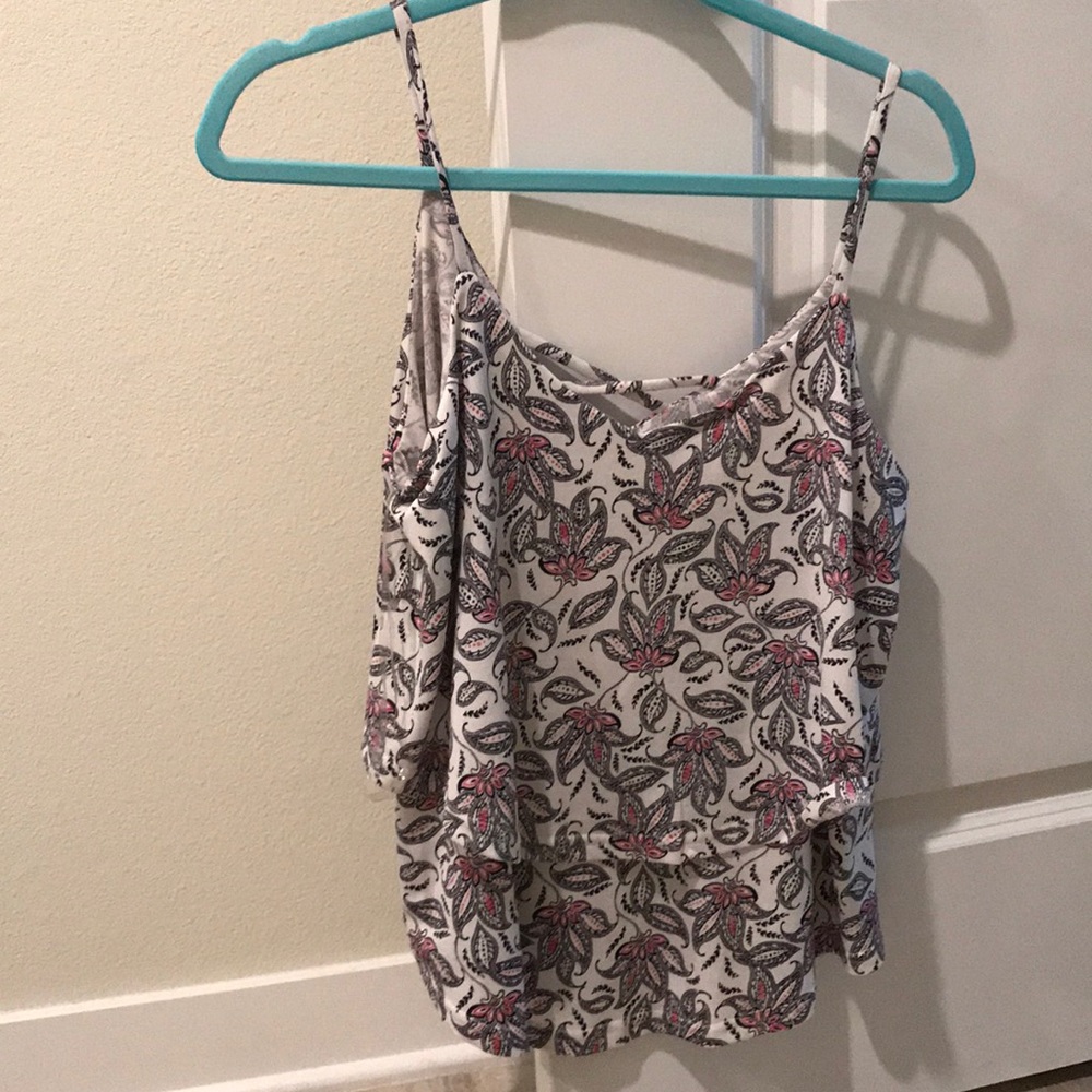 Paisley pink and white tank